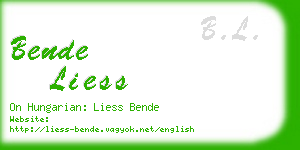 bende liess business card